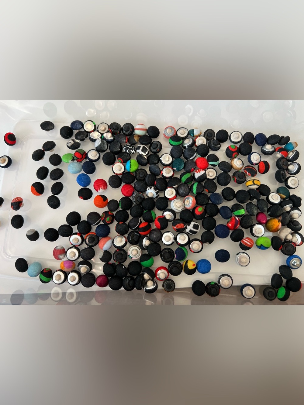 Fabric Covered Shank Buttons Mixed Colors Upholstery Craft Sewing DIY 200 +